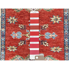 Load image into Gallery viewer, 2&#39;10&quot;x11&#39;7&quot; Fire Brick, Afghan Super Kazak With Geometric Medallions Natural Dyes, Dense Weave, Extra Soft Wool, Hand Knotted, Runner Oriental Rug FWR497430