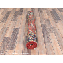 Load image into Gallery viewer, 3&#39;x4&#39;10&quot; Imperial Red, Afghan Peshawar With All Over Heriz Design, Natural Dyes, Extra Soft Wool, Hand Knotted, Oriental Rug FWR497502