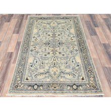 Load image into Gallery viewer, 2&#39;10&quot;x4&#39;10&quot; Beige, Afghan Peshawar With All Over Heriz Design Natural Dyes, Organic Wool, Hand Knotted, Oriental Rug FWR497514