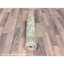 Load image into Gallery viewer, 2&#39;10&quot;x4&#39;10&quot; Beige, Afghan Peshawar With All Over Heriz Design Natural Dyes, Organic Wool, Hand Knotted, Oriental Rug FWR497514