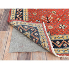 Load image into Gallery viewer, 4&#39;x5&#39;9&quot; Imperial Red, Special Kazak With Large Medallion, Natural Dyes, Organic Wool, Hand Knotted, Oriental Rug FWR497694