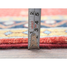 Load image into Gallery viewer, 4&#39;x5&#39;9&quot; Imperial Red, Special Kazak With Large Medallion, Natural Dyes, Organic Wool, Hand Knotted, Oriental Rug FWR497694