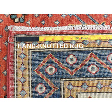 Load image into Gallery viewer, 4&#39;x5&#39;9&quot; Imperial Red, Special Kazak With Medallion Design Natural Dyes, 100% Wool Hand Knotted, Oriental Rug FWR497700