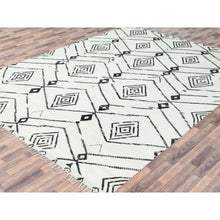 Load image into Gallery viewer, 10&#39;x14&#39;4&quot; Ivory, Moroccan Berber Influence With Serrated Pattern, Natural Dyes, Extra Soft Wool Hand Knotted, Oriental Rug FWR497718