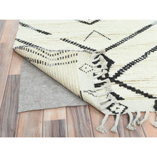 Load image into Gallery viewer, 10&#39;x14&#39;4&quot; Ivory, Moroccan Berber Influence With Serrated Pattern, Natural Dyes, Extra Soft Wool Hand Knotted, Oriental Rug FWR497718