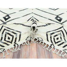 Load image into Gallery viewer, 10&#39;x14&#39;4&quot; Ivory, Moroccan Berber Influence With Serrated Pattern, Natural Dyes, Extra Soft Wool Hand Knotted, Oriental Rug FWR497718