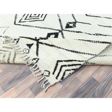 Load image into Gallery viewer, 10&#39;x14&#39;4&quot; Ivory, Moroccan Berber Influence With Serrated Pattern, Natural Dyes, Extra Soft Wool Hand Knotted, Oriental Rug FWR497718