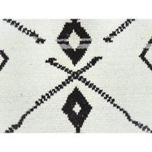 Load image into Gallery viewer, 10&#39;x14&#39;4&quot; Ivory, Moroccan Berber Influence With Serrated Pattern, Natural Dyes, Extra Soft Wool Hand Knotted, Oriental Rug FWR497718