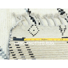 Load image into Gallery viewer, 10&#39;x14&#39;4&quot; Ivory, Moroccan Berber Influence With Serrated Pattern, Natural Dyes, Extra Soft Wool Hand Knotted, Oriental Rug FWR497718