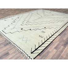 Load image into Gallery viewer, 9&#39;3&quot;x12&#39;6&quot; Ivory, Ben Ourain Moroccan Berber Influence Design, Natural Dyes, Natural Wool, Hand Knotted Oriental Rug FWR497760