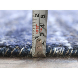 9'x12'5" Denim Blue, Hand Knotted Ben Ourain Moroccan Berber Influence Shilhah Design, Natural Dyes Extra Soft Wool, Oriental Rug FWR497790