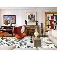 Load image into Gallery viewer, 8&#39;x10&#39;10&quot; Pearl Ivory, Ben Ourain Moroccan Berber Influence Design, Natural Dyes, Soft Wool, Hand Knotted Oriental Rug FWR497820