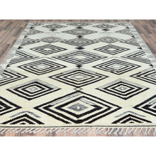 Load image into Gallery viewer, 8&#39;x10&#39;10&quot; Pearl Ivory, Ben Ourain Moroccan Berber Influence Design, Natural Dyes, Soft Wool, Hand Knotted Oriental Rug FWR497820