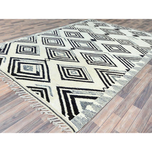 8'x10'10" Pearl Ivory, Ben Ourain Moroccan Berber Influence Design, Natural Dyes, Soft Wool, Hand Knotted Oriental Rug FWR497820