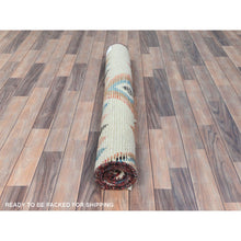 Load image into Gallery viewer, 4&#39;x6&#39;4&quot; Ivory, Moroccan Berber Influence With Geometric Medallions , Natural Dyes, Extra Soft Wool, Hand Knotted, Oriental Rug FWR497862
