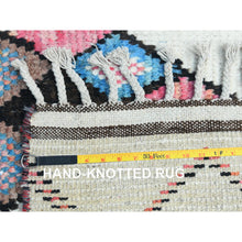 Load image into Gallery viewer, 4&#39;x6&#39;4&quot; Ivory, Moroccan Berber Influence With Geometric Medallions , Natural Dyes, Extra Soft Wool, Hand Knotted, Oriental Rug FWR497862