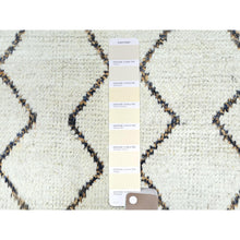 Load image into Gallery viewer, 8&#39;2&quot;x10&#39;5&quot; Ivory, Moroccan Berber Influence With Zigzag Design, Natural Dyes, Pure Wool, Hand Knotted, Oriental Rug FWR497886