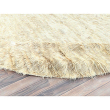 Load image into Gallery viewer, 10&#39;x10&#39; Bone Ivory, Ben Ourain Moroccan Berber Shilhah Design Natural Dyes, Organic Wool Hand Knotted, Round Oriental Rug FWR497910
