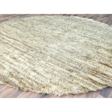 Load image into Gallery viewer, 10&#39;1&quot;x10&#39;1&quot; Bone Ivory, 100% Wool Hand Knotted, Ben Ourain Moroccan Berber Shilhah Design Natural Dyes, Round Oriental Rug FWR497916