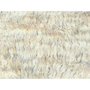 10'1"x10'1" Bone Ivory, 100% Wool Hand Knotted, Ben Ourain Moroccan Berber Shilhah Design Natural Dyes, Round Oriental Rug FWR497916
