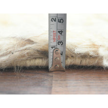 Load image into Gallery viewer, 10&#39;1&quot;x10&#39;1&quot; Bone Ivory, 100% Wool Hand Knotted, Ben Ourain Moroccan Berber Shilhah Design Natural Dyes, Round Oriental Rug FWR497916