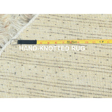 Load image into Gallery viewer, 10&#39;1&quot;x10&#39;1&quot; Bone Ivory, 100% Wool Hand Knotted, Ben Ourain Moroccan Berber Shilhah Design Natural Dyes, Round Oriental Rug FWR497916