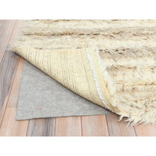 Load image into Gallery viewer, 12&#39;4&quot;x18&#39;1&quot; Ivory, Natural Dyes Pure Wool, Hand Knotted Ben Ourain Moroccan Berber Shilhah Design, Oversized Oriental Rug FWR497922