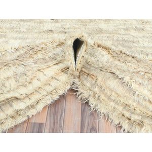 12'4"x18'1" Ivory, Natural Dyes Pure Wool, Hand Knotted Ben Ourain Moroccan Berber Shilhah Design, Oversized Oriental Rug FWR497922