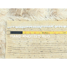 Load image into Gallery viewer, 12&#39;4&quot;x18&#39;1&quot; Ivory, Natural Dyes Pure Wool, Hand Knotted Ben Ourain Moroccan Berber Shilhah Design, Oversized Oriental Rug FWR497922