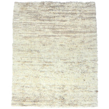 Load image into Gallery viewer, 8&#39;1&quot;x10&#39;1&quot;Pearl Ivory, Ben Ourain Moroccan Berber Shilhah Design, Natural Dyes, Soft Wool, Hand Knotted Oriental Rug FWR497928