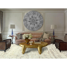 Load image into Gallery viewer, 8&#39;1&quot;x10&#39;1&quot;Pearl Ivory, Ben Ourain Moroccan Berber Shilhah Design, Natural Dyes, Soft Wool, Hand Knotted Oriental Rug FWR497928