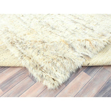 Load image into Gallery viewer, 8&#39;1&quot;x10&#39;1&quot;Pearl Ivory, Ben Ourain Moroccan Berber Shilhah Design, Natural Dyes, Soft Wool, Hand Knotted Oriental Rug FWR497928