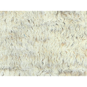 8'1"x10'1"Pearl Ivory, Ben Ourain Moroccan Berber Shilhah Design, Natural Dyes, Soft Wool, Hand Knotted Oriental Rug FWR497928