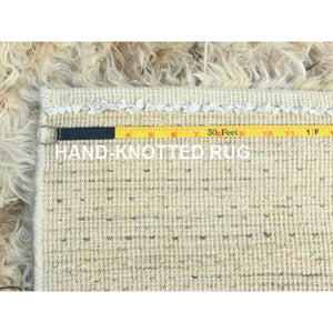 2'6"x8' Linen Ivory, Ben Ourain Moroccan Berber Shilhah Design, Natural Dyes, Natural Wool, Hand Knotted, Runner Oriental Rug FWR497940