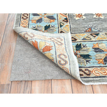 Load image into Gallery viewer, 8&#39;3&quot;x9&#39;9&quot; Cadet Gray, Armenian Inspired Caucasian Design, Soft Wool, Hand Knotted, Oriental Rug FWR4980000