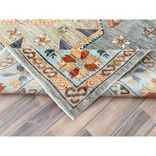Load image into Gallery viewer, 8&#39;3&quot;x9&#39;9&quot; Cadet Gray, Armenian Inspired Caucasian Design, Soft Wool, Hand Knotted, Oriental Rug FWR4980000