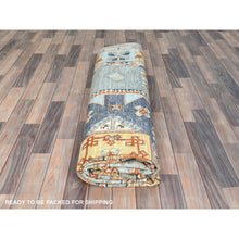 Load image into Gallery viewer, 8&#39;3&quot;x9&#39;9&quot; Cadet Gray, Armenian Inspired Caucasian Design, Soft Wool, Hand Knotted, Oriental Rug FWR4980000