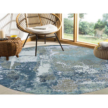 Load image into Gallery viewer, 8&#39;5&quot;x8&#39;5&quot; Gray Modern Abstract Design, Hand Knotted, Persian Knot, Natural Wool Round Oriental Rug FWR498174