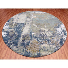 Load image into Gallery viewer, 8&#39;5&quot;x8&#39;5&quot; Gray Modern Abstract Design, Hand Knotted, Persian Knot, Natural Wool Round Oriental Rug FWR498174