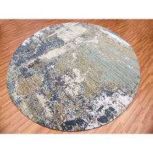 Load image into Gallery viewer, 8&#39;5&quot;x8&#39;5&quot; Gray Modern Abstract Design, Hand Knotted, Persian Knot, Natural Wool Round Oriental Rug FWR498174
