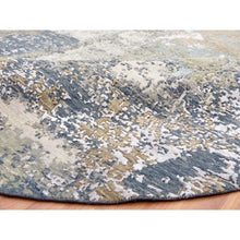 Load image into Gallery viewer, 8&#39;5&quot;x8&#39;5&quot; Gray Modern Abstract Design, Hand Knotted, Persian Knot, Natural Wool Round Oriental Rug FWR498174