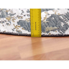Load image into Gallery viewer, 8&#39;5&quot;x8&#39;5&quot; Gray Modern Abstract Design, Hand Knotted, Persian Knot, Natural Wool Round Oriental Rug FWR498174