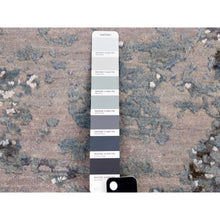 Load image into Gallery viewer, 10&#39;2&quot;x10&#39;2&quot; Gray Hand Knotted, Persian Knot Densely Wove Modern Abstract Design, Pure Wool Round Oriental Rug FWR498198