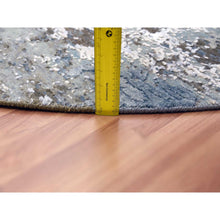Load image into Gallery viewer, 10&#39;2&quot;x10&#39;2&quot; Gray Hand Knotted, Persian Knot Densely Wove Modern Abstract Design, Pure Wool Round Oriental Rug FWR498198