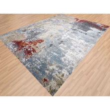 Load image into Gallery viewer, 12&#39;x15&#39;2&quot; Blue Hand Knotted, Densely Woven, Persian Knot Abstract Design All Wool, Oversized Oriental Rug FWR498216