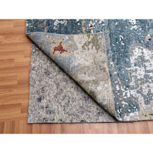 Load image into Gallery viewer, 12&#39;x15&#39;2&quot; Blue Hand Knotted, Densely Woven, Persian Knot Abstract Design All Wool, Oversized Oriental Rug FWR498216