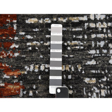 Load image into Gallery viewer, 9&#39;x12&#39;4&quot; Jet Black, Densely Woven Persian Knot, Organic Wool Hand Knotted, Abstract Design, Oriental Rug FWR498258