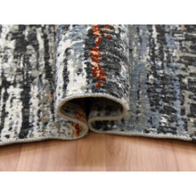 Load image into Gallery viewer, 8&#39;x10&#39;1&quot; Deep Space Gray, Dense Weave Persian Knot, Natural Wool Hand Knotted, Abstract Design, Oriental Rug FWR498408