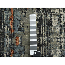 Load image into Gallery viewer, 8&#39;x10&#39;1&quot; Deep Space Gray, Dense Weave Persian Knot, Natural Wool Hand Knotted, Abstract Design, Oriental Rug FWR498408