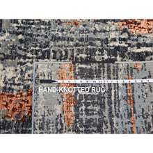 Load image into Gallery viewer, 8&#39;x10&#39;1&quot; Deep Space Gray, Dense Weave Persian Knot, Natural Wool Hand Knotted, Abstract Design, Oriental Rug FWR498408